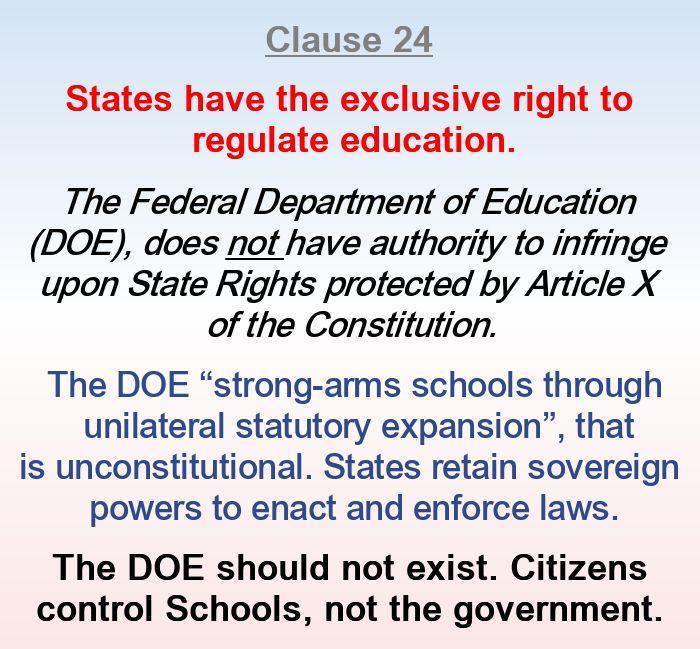 States have the exclusive right to regulate education