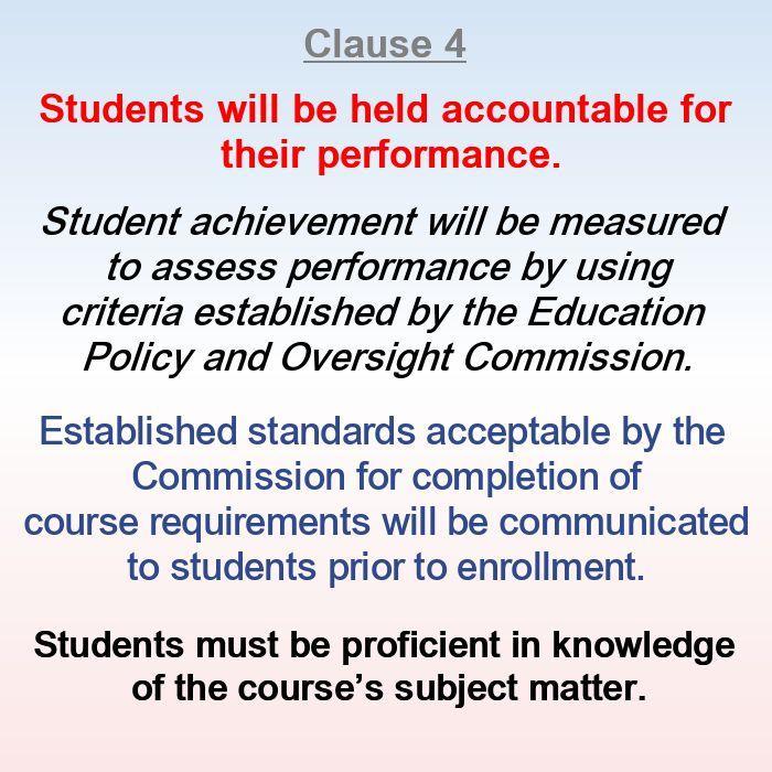 Students will be held accountable for their performance.